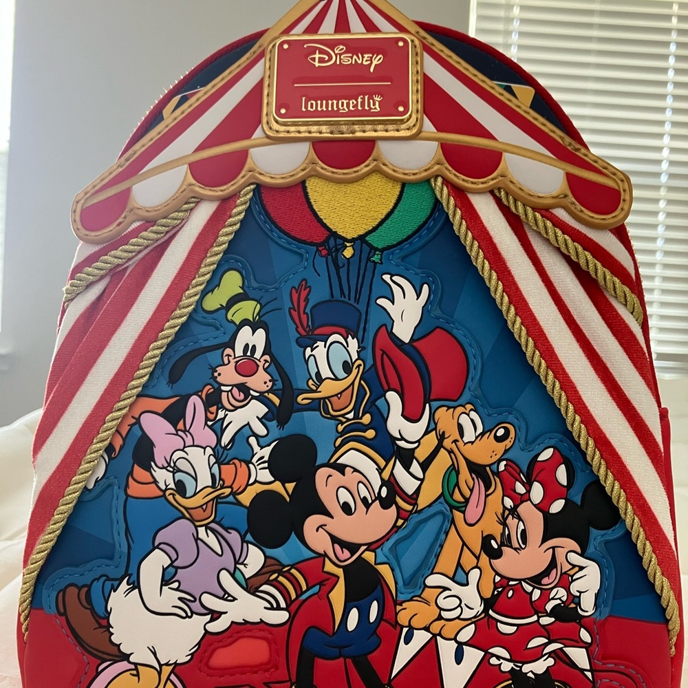 Loungefly Disney Circus Friends Backpack - Red, Blue, Gold